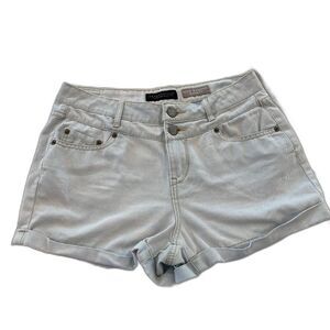 Aeropostale Women's size 8 Light Wash Double Button High Waisted Shorty shorts